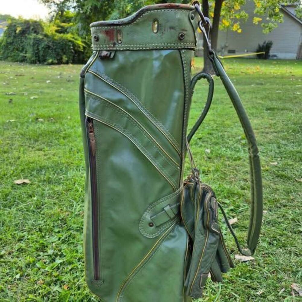 Vintage MacGregor Tourney Carry Golf Bag w/Strap & Vintage Wilson Headcovers
